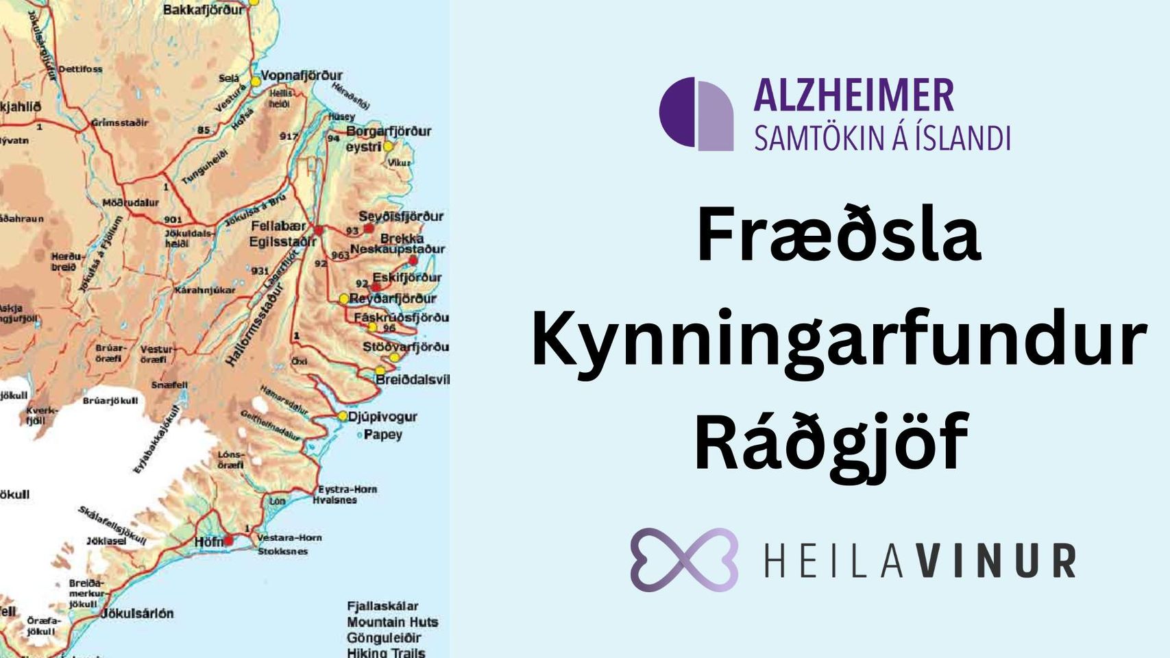 Starfsmenn Alzheimersamtakanna verða á Austurlandi dagana 22.-24. apríl 2024 með fræðslu